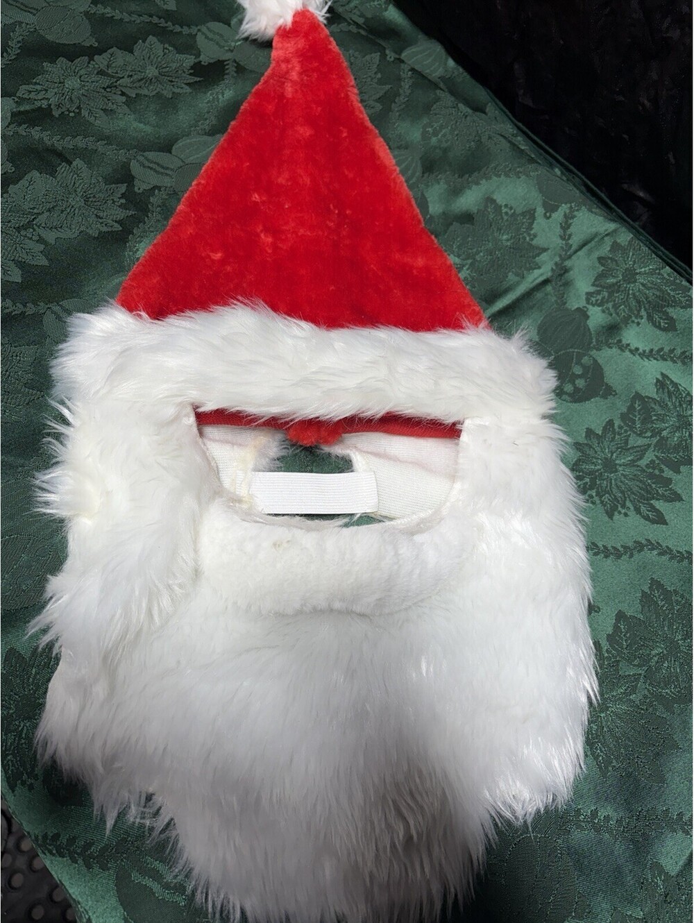 Santa Mask Hat Beard Plush Christmas Halloween Adult Party Costume Face